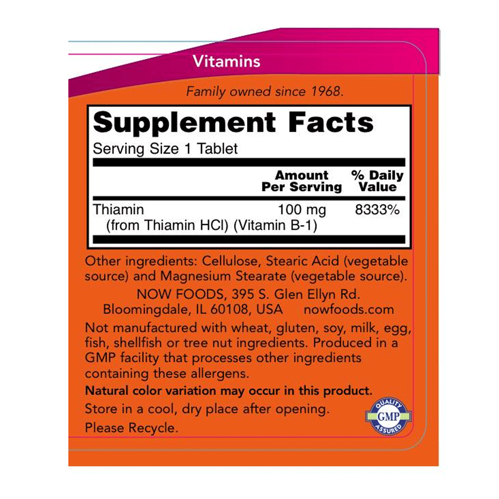 Supplement Fact for Thiamine B1