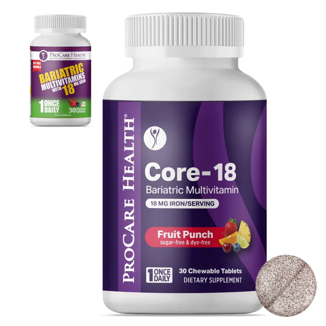 Chewable Bariatric Multivitamins with 18mg Iron - Fruit Punch