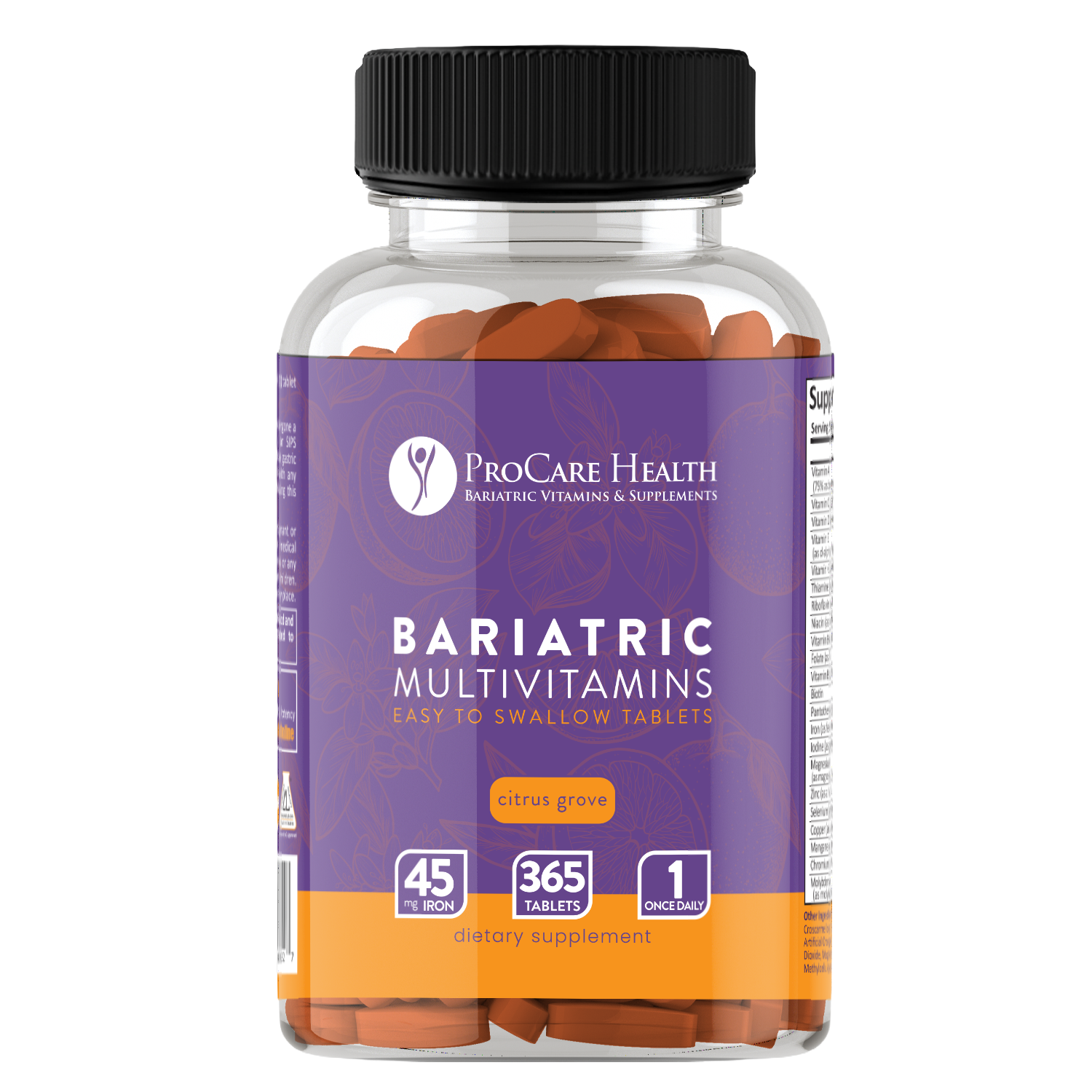 Bariatric Multivitamins with 45mg Iron | Easy-Swallow Citrus Grove