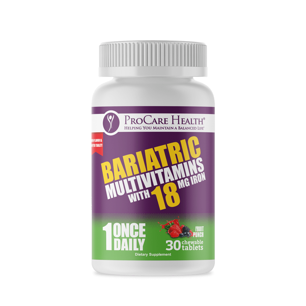 Bariatric Multivitamins with 18mg Iron in Fruit Punch Flavored 30ct Chewable Tablets