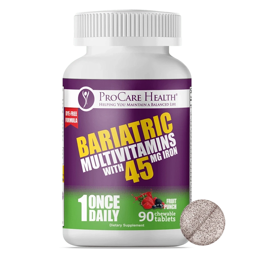 Bariatric Multivitamins 45mg Iron - Chewable (90 Tablets)