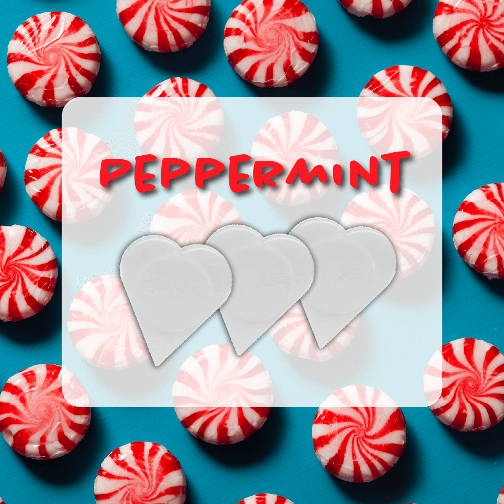 Peppermint candies with flavor graphic, TNY.
