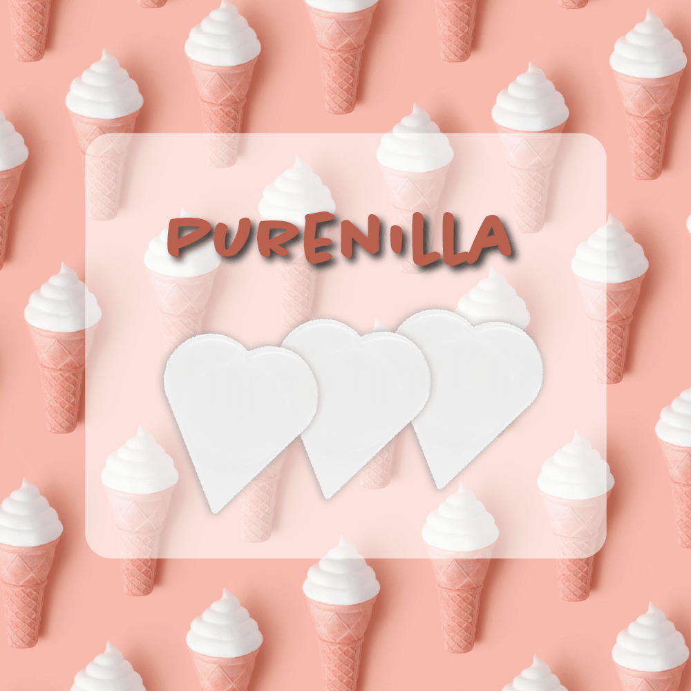 FlavorPureNilla ice cream cones with white hearts
