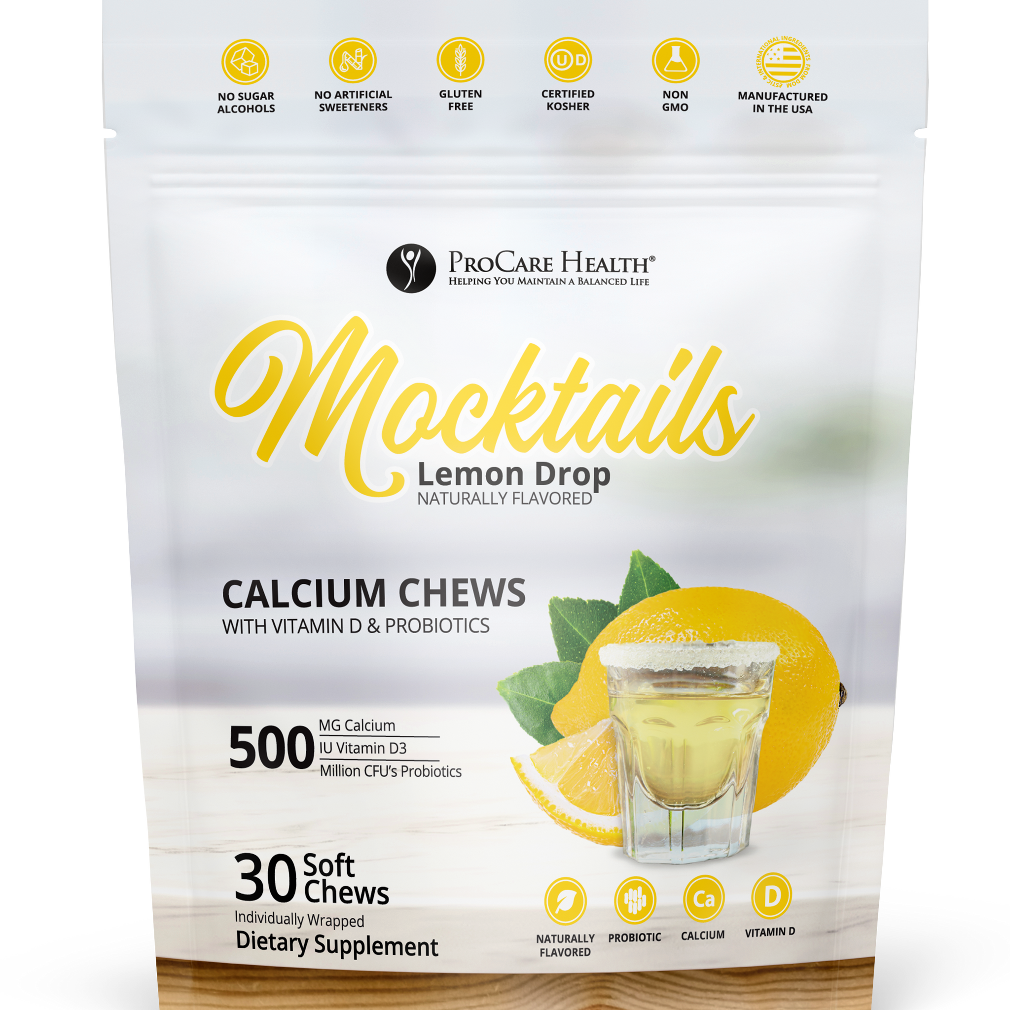 Calcium Soft Chew | Lemon Drop l 30 Count