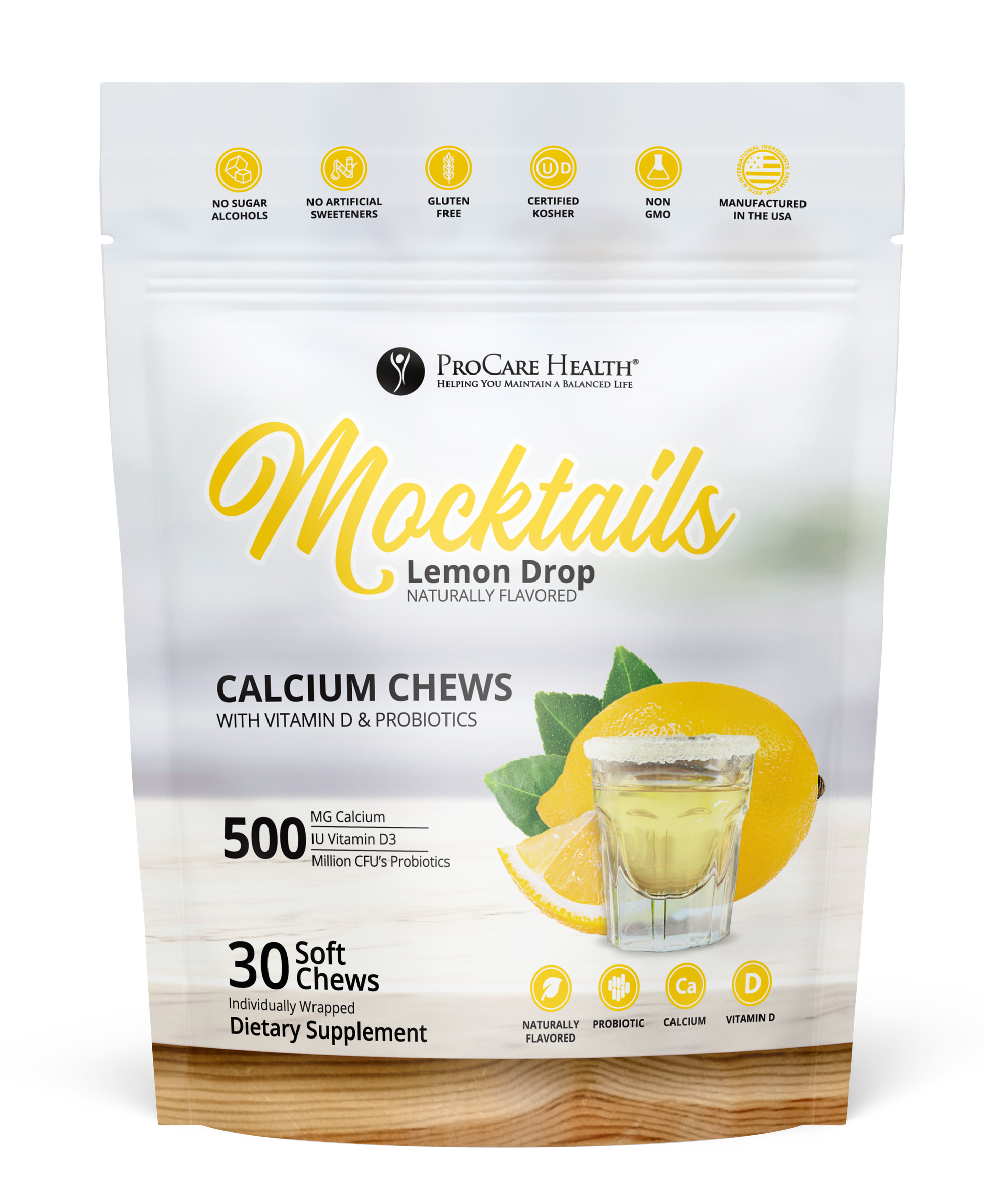 Calcium Soft Chew | Lemon Drop l 30 Count