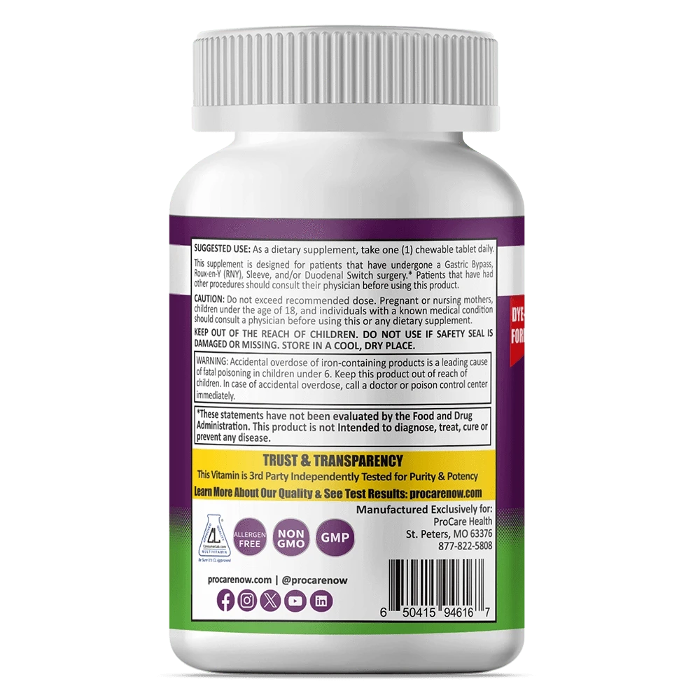 Chewable Multivitamins with 18mg Iron - Fruit Punch