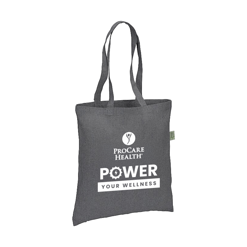 Gray tote with ProCare Health logo and Power Your Wellness graphic on front
