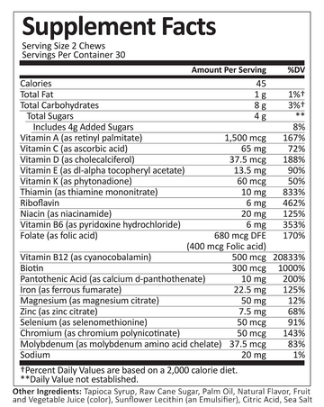 Bariatric Multivitamin | Soft Chew | Multi-Flavor | 60 Count