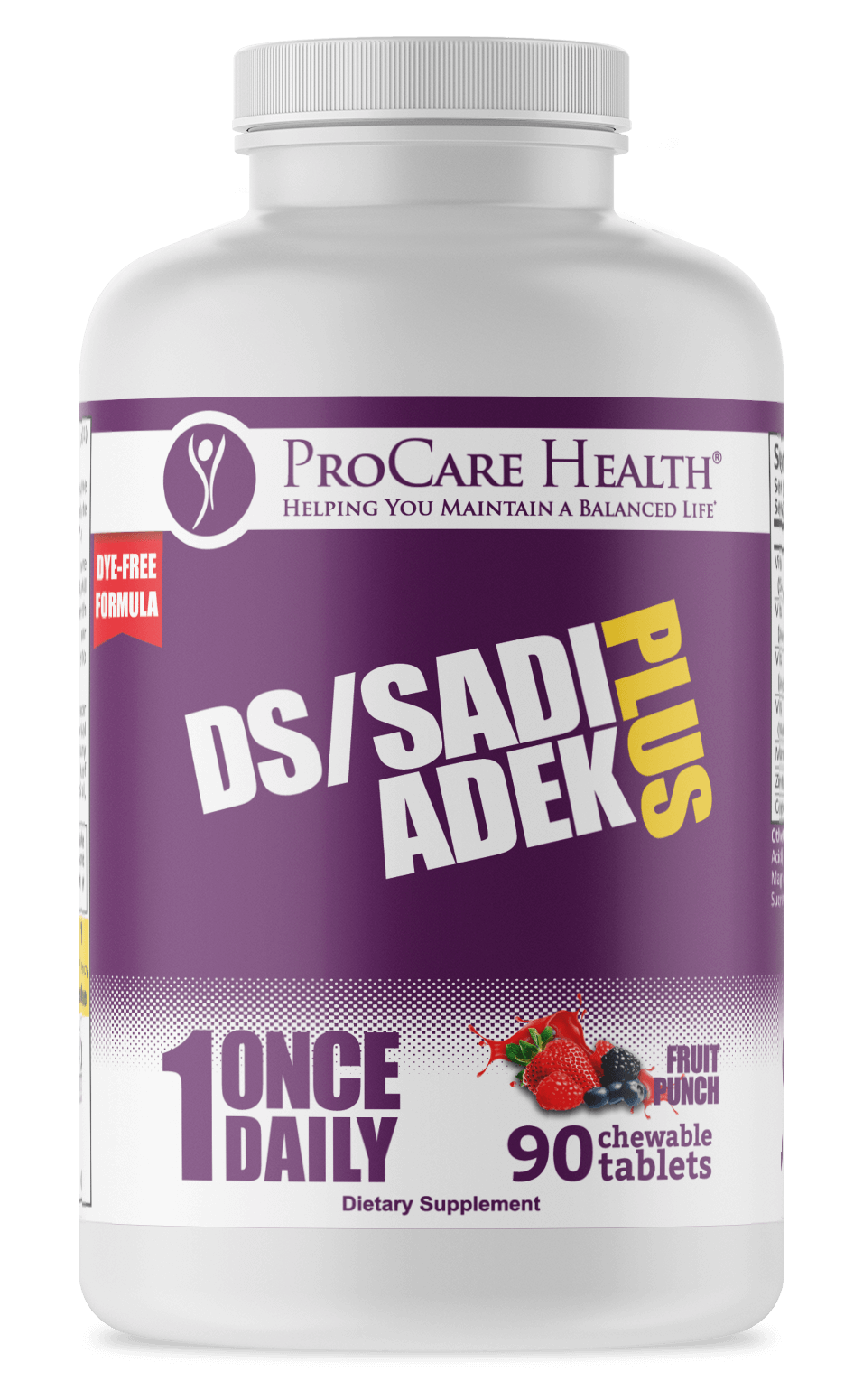 DS/SADI Adek Plus in Fruit Punch Flavored 90ct Chewable Tablet