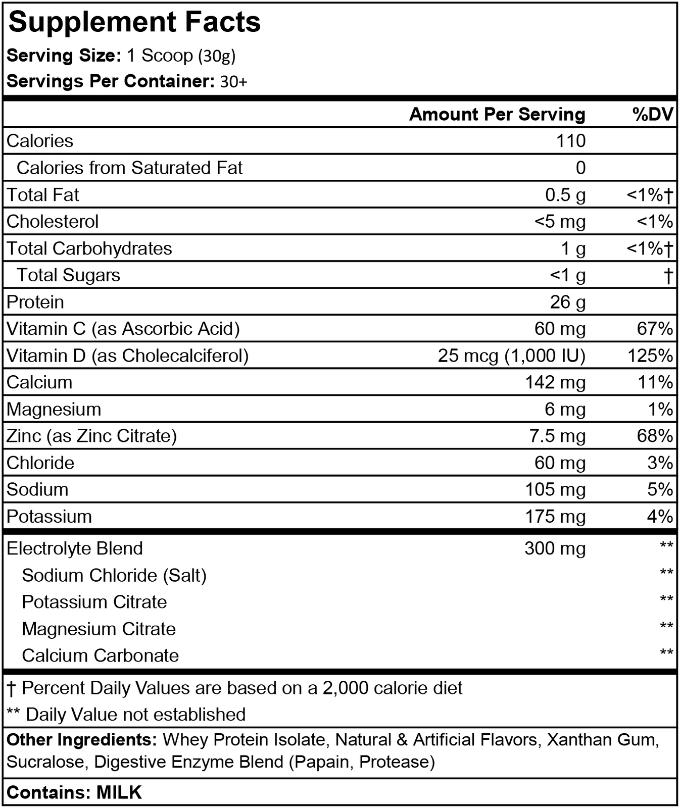 Whey Isolate Protein Powder Vanilla