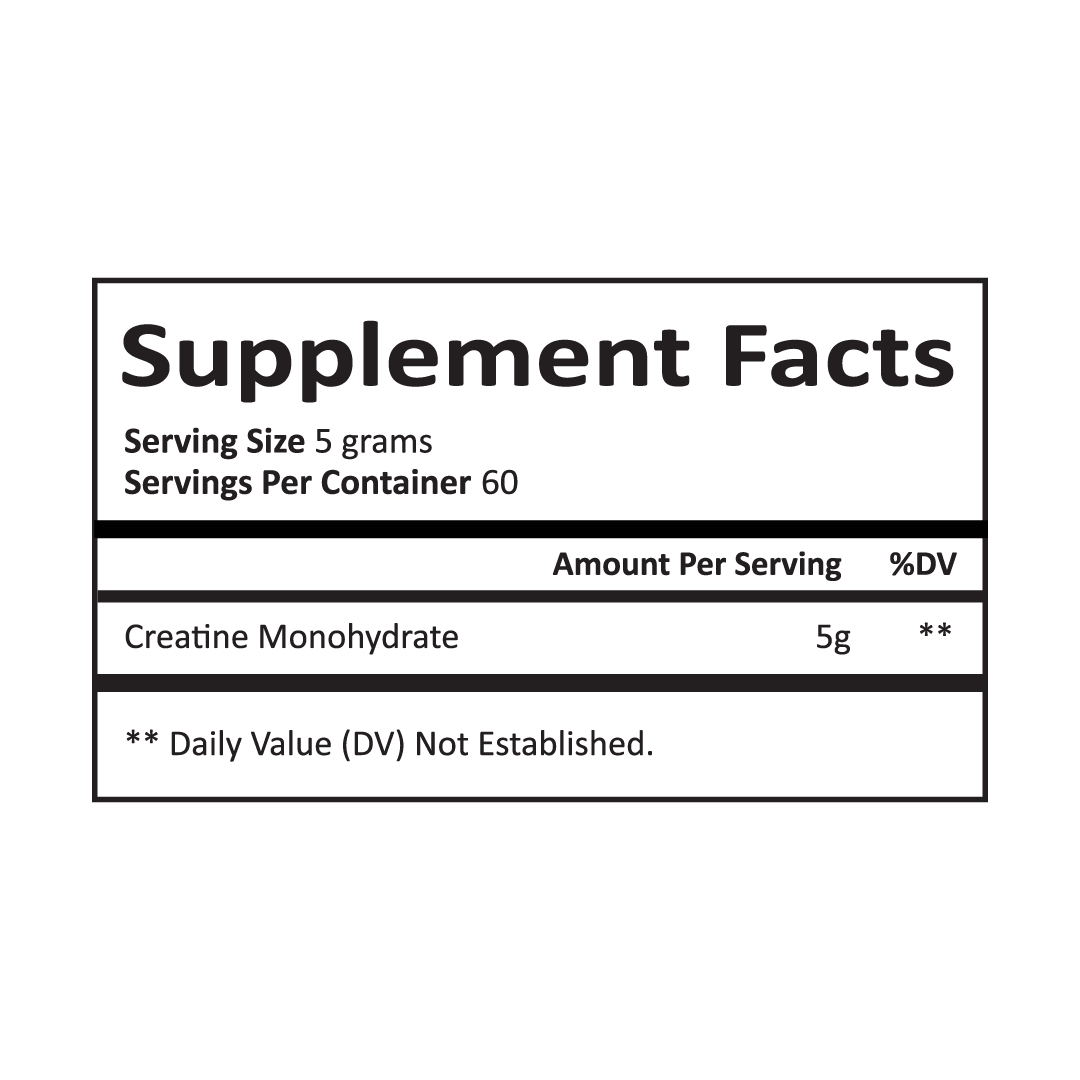 Creatine Monohydrate Powder Supplement Facts