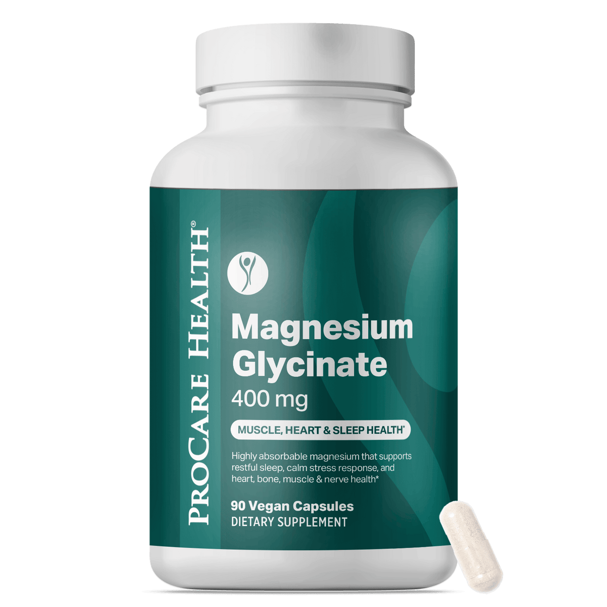ProCare Health Magnesium Glycinate 400mg 90 Vegan Capsules bottle front