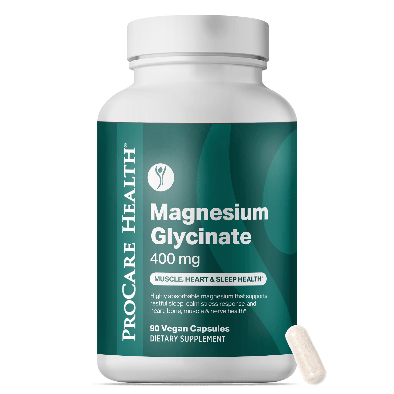 ProCare Health Magnesium Glycinate 400mg 90 Vegan Capsules bottle front