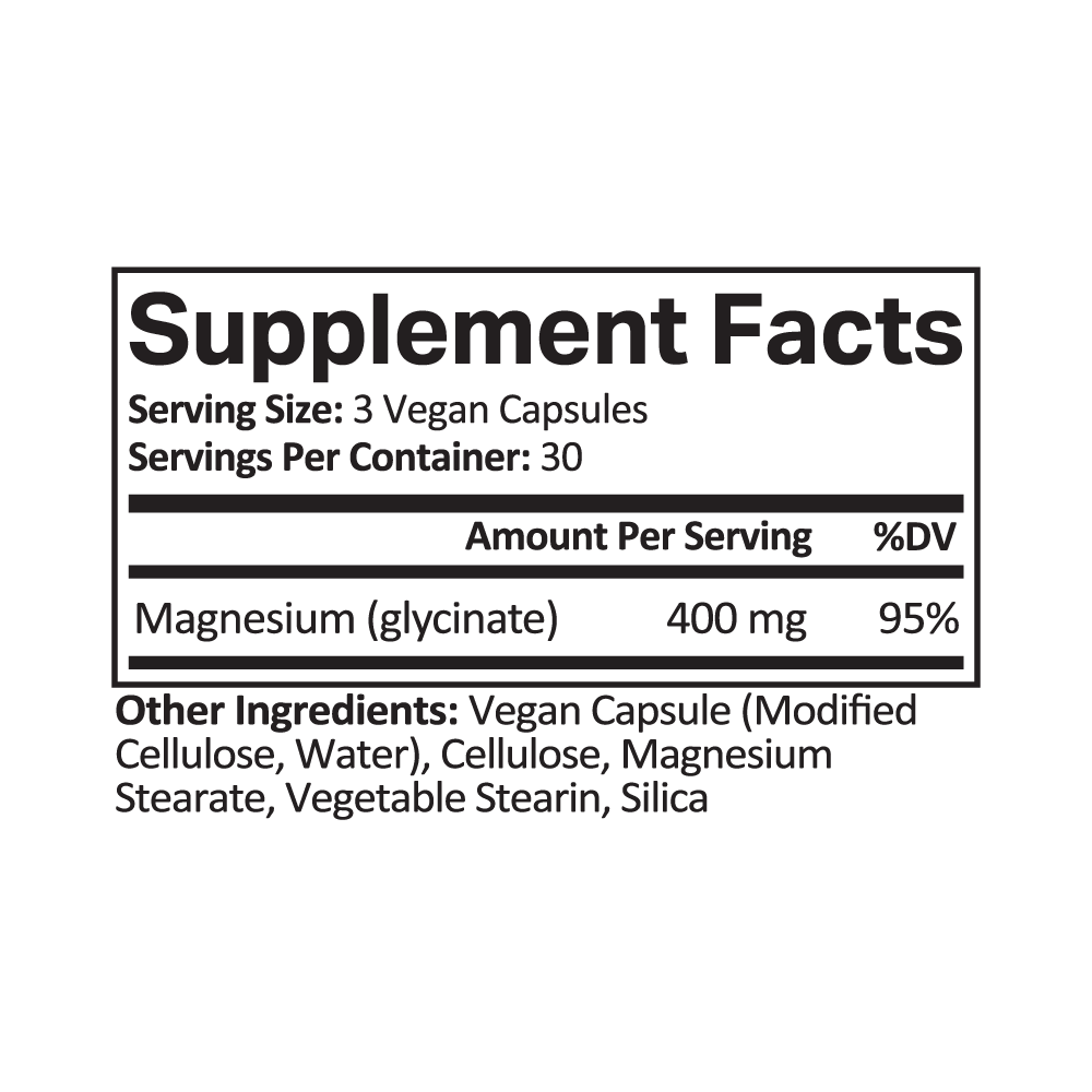 Magnesium Glycinate - 400 mg Supplement Facts