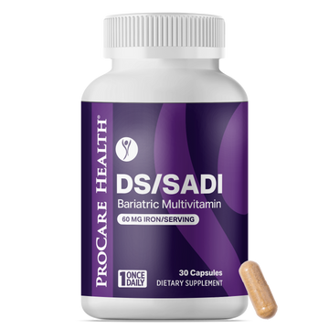 DS/SADI Core Multivitamin with 60mg Iron in 30ct Purple Bottle Front Label