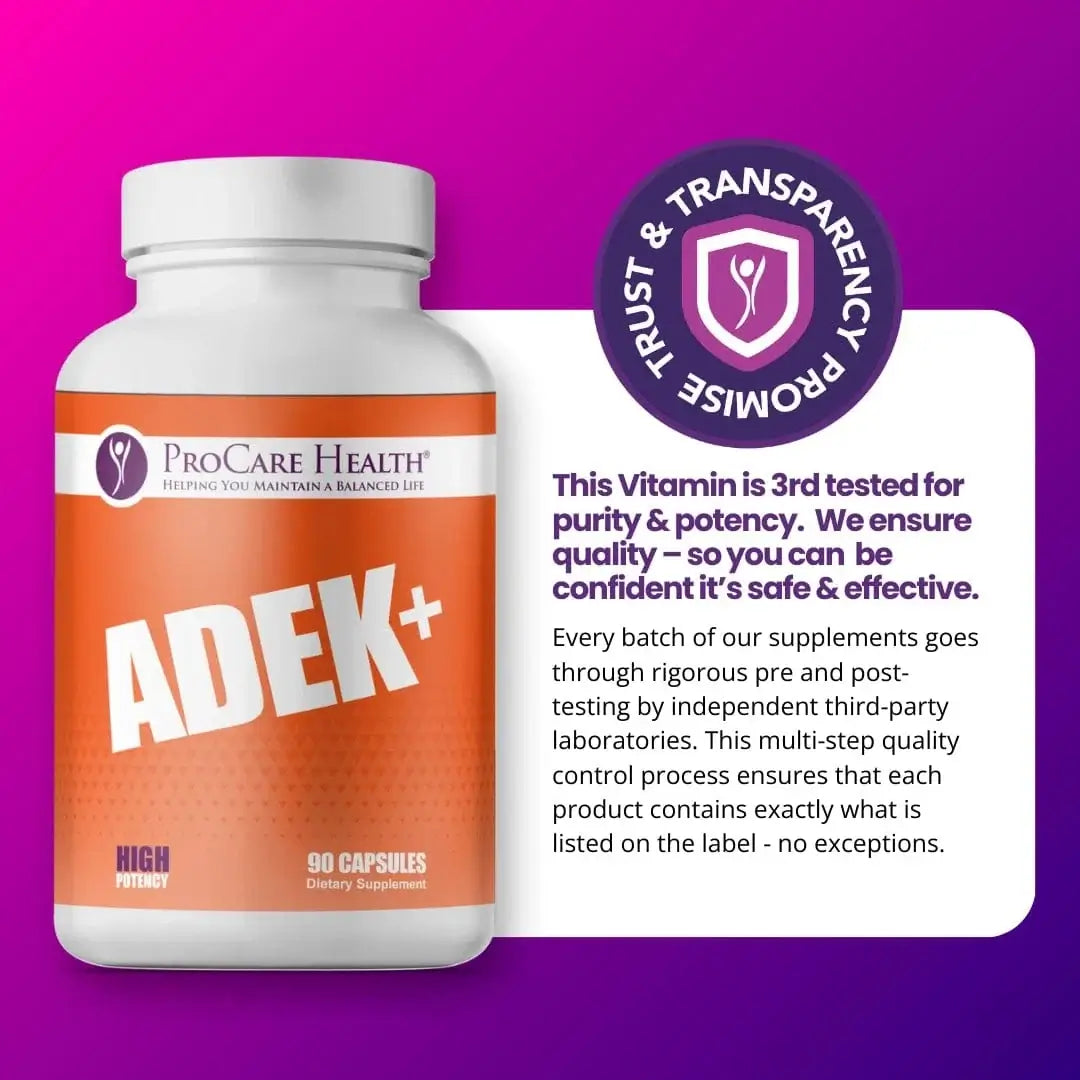 ADEK+ supplement with trust and transparency promise.