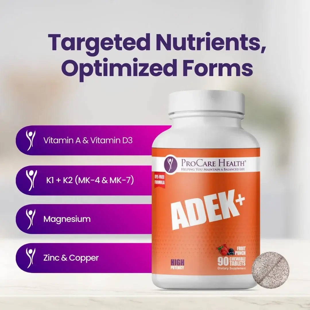 Vitamin A, D3, K1, K2, Magnesium, Zinc & Copper