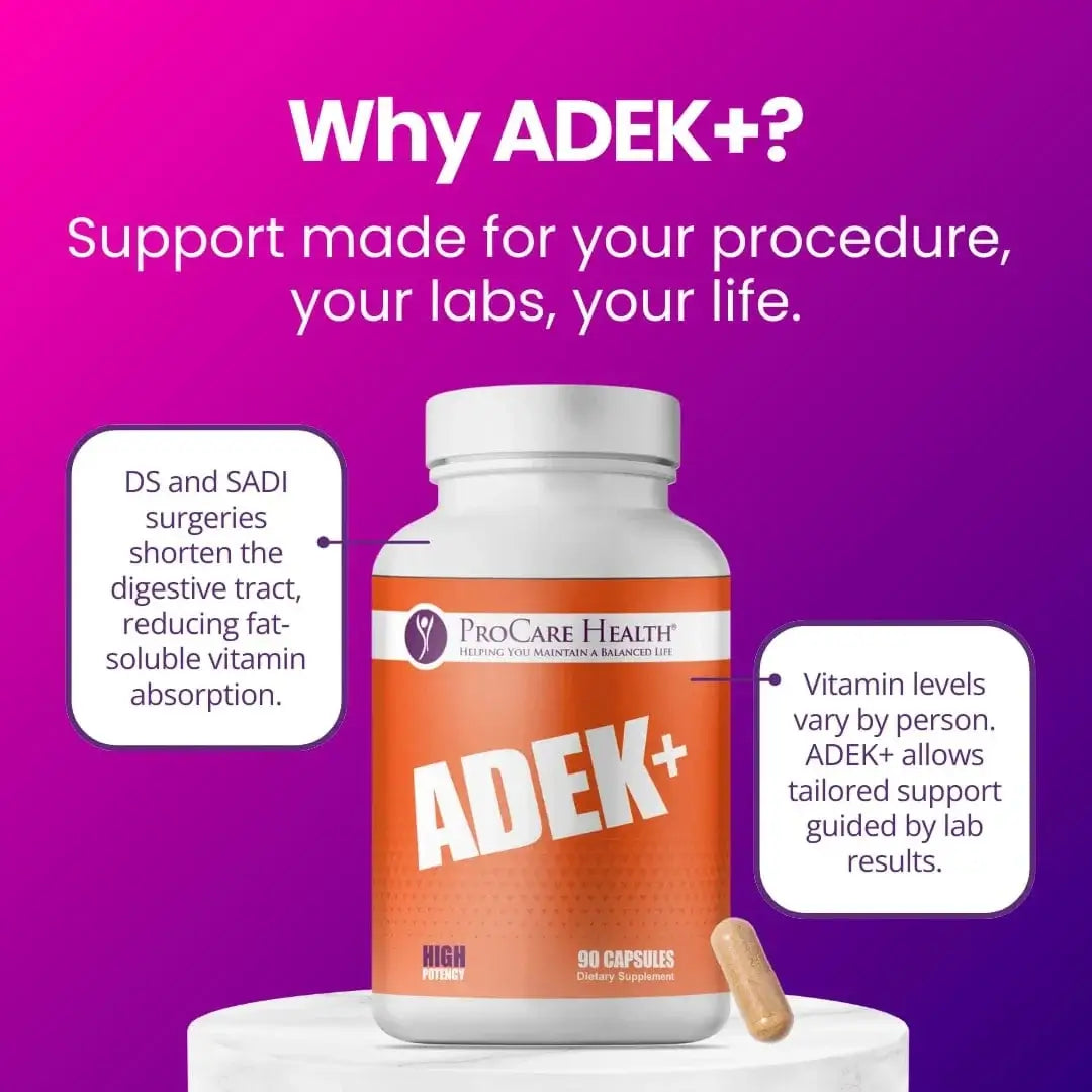 Why ADEK+? Supports procedure, labs & life.