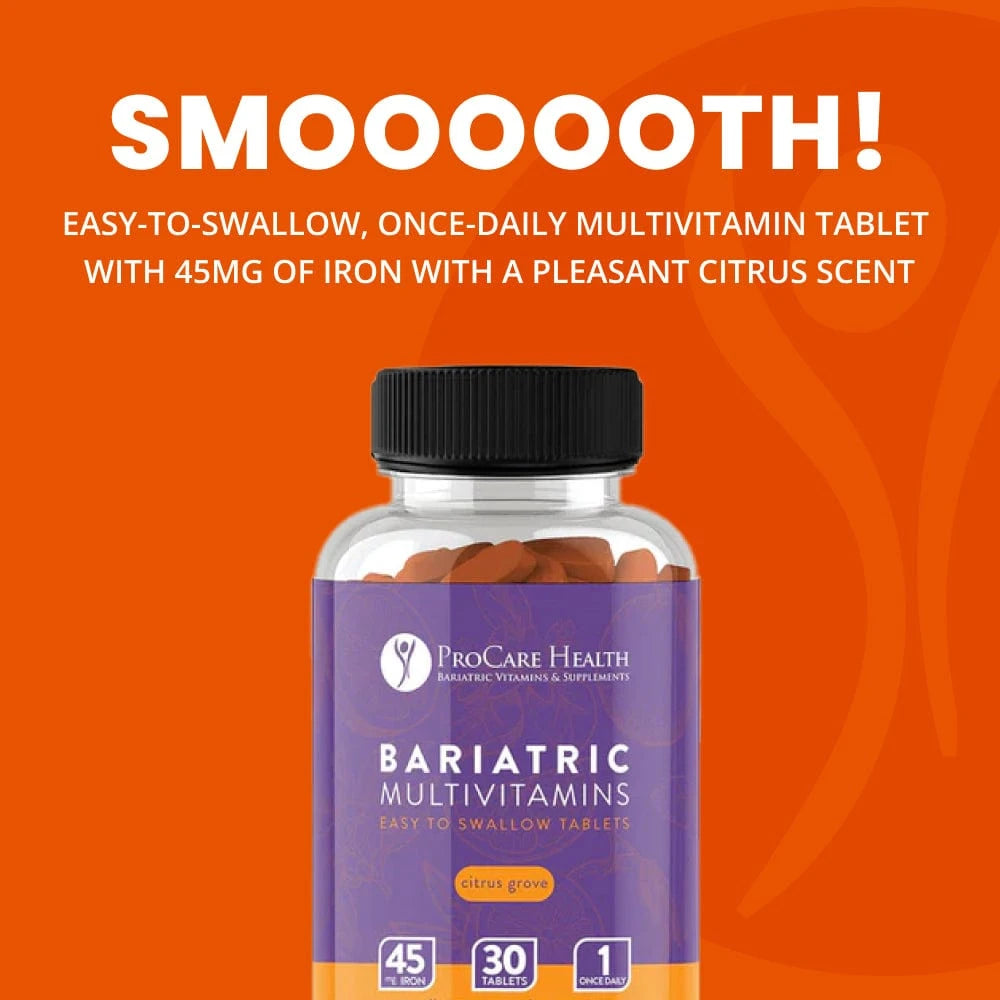 Daily Essentials Bundle featuring smooth, easy-to-swallow multivitamin tablets with iron and citrus scent.