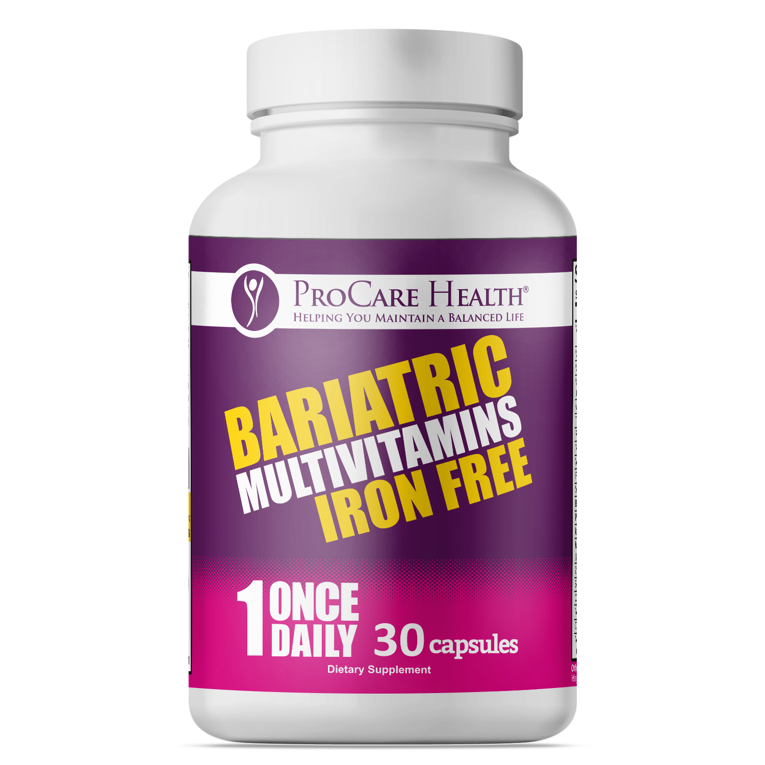 ProCare Health Bariatric Multivitamins Iron Free 30 Capsules - Front