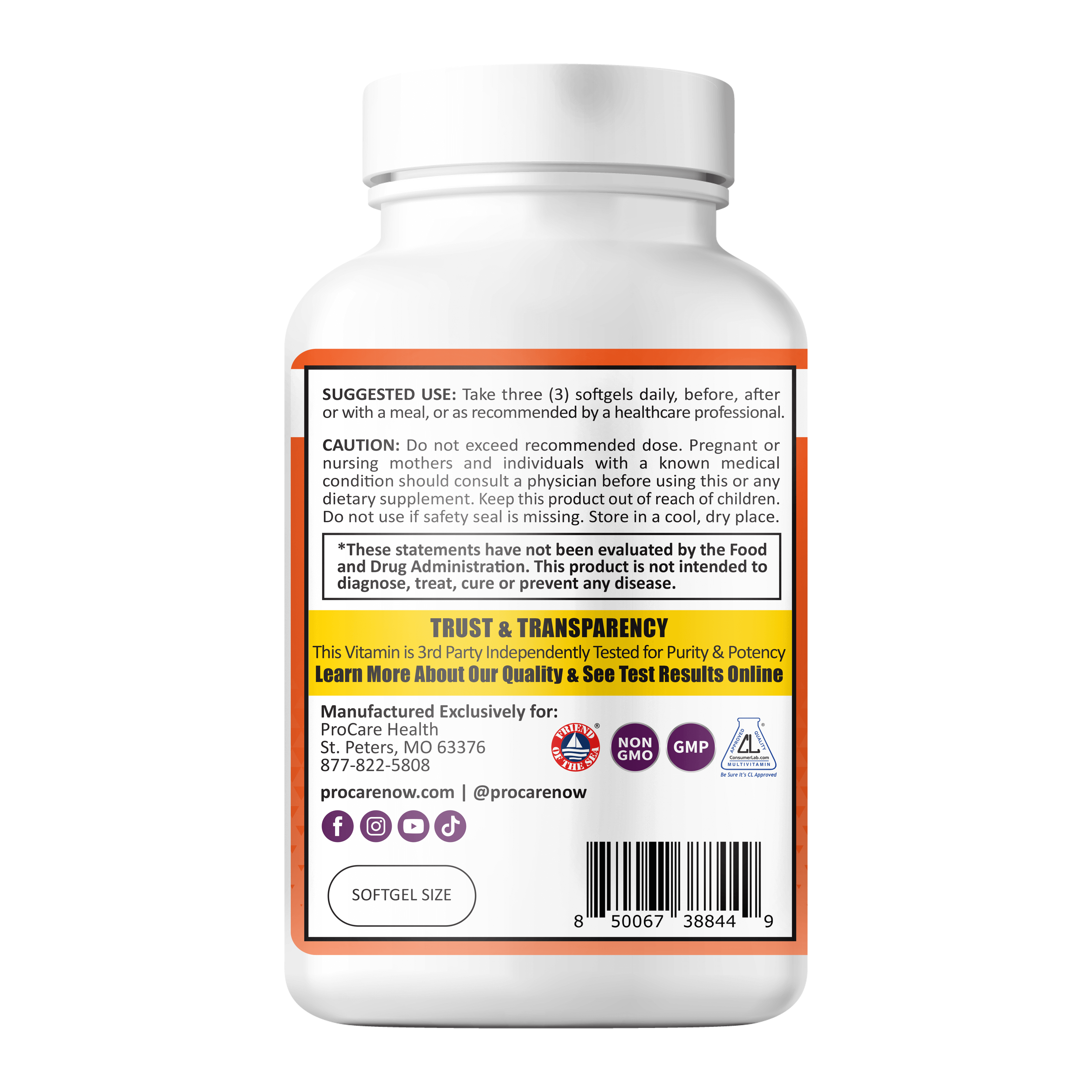 Suggested Use and Caution Label for Omega-3 Fish Oil