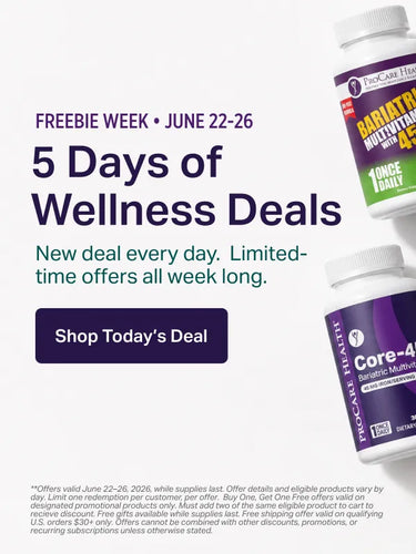 Promotional advertisement for ProCare Health products with a freebie week offer.