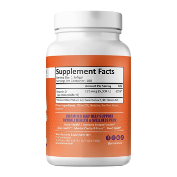 Vitamin D3 | 5,000 IU | Softgel | 180 Count