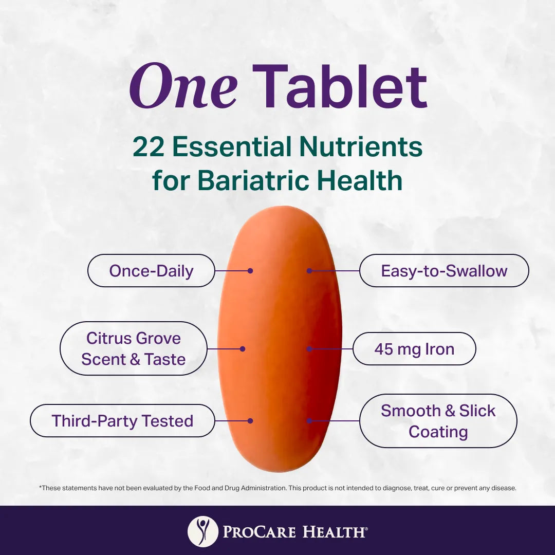 Bariatric Multivitamins with 45mg Iron | Easy-Swallow Citrus Grove