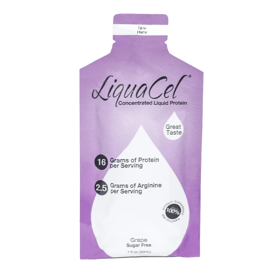 LiquaCel liquid protein single-serve 1 oz packet in Grape flavor