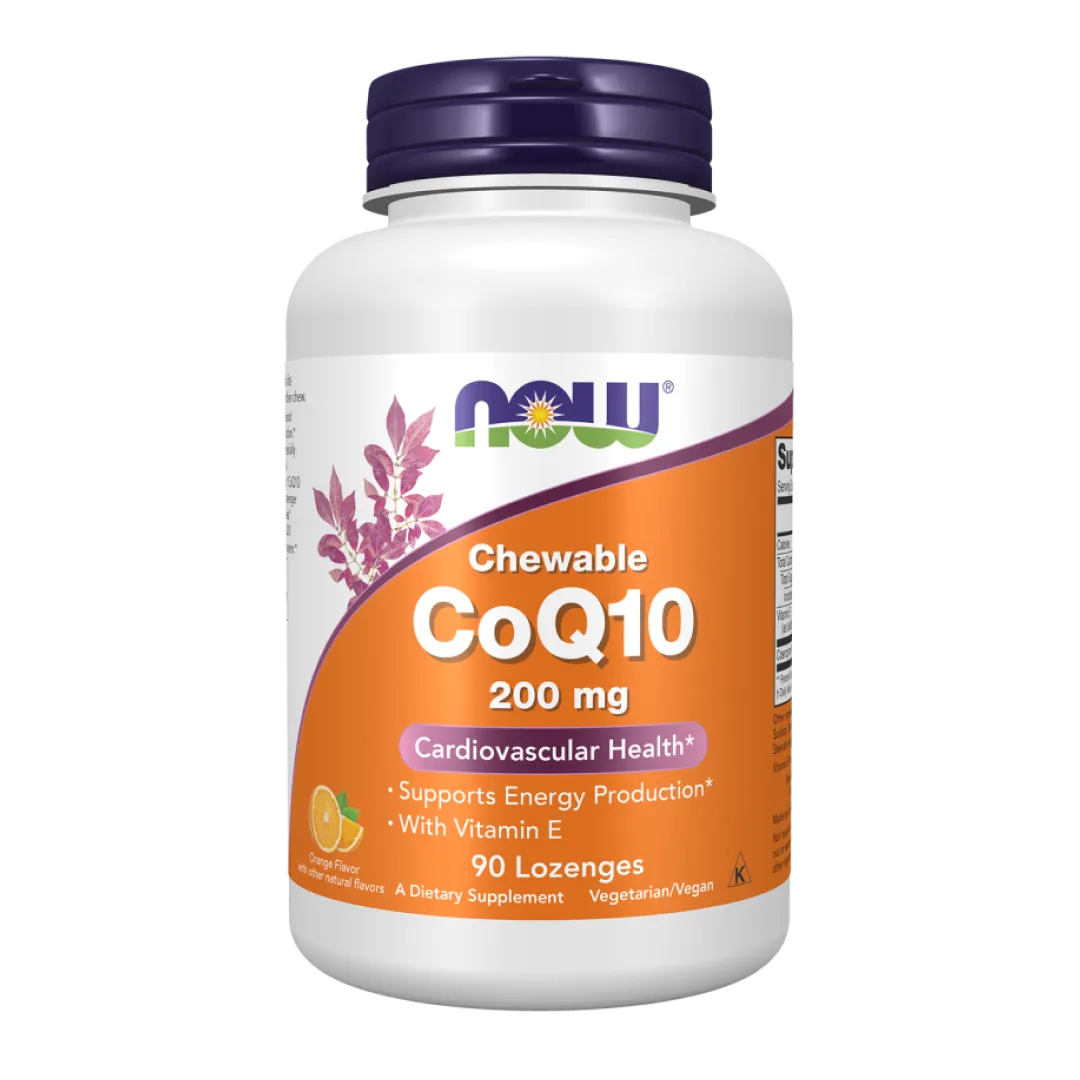 NOW CoQ10 200 mg chewables, 90 count bottle