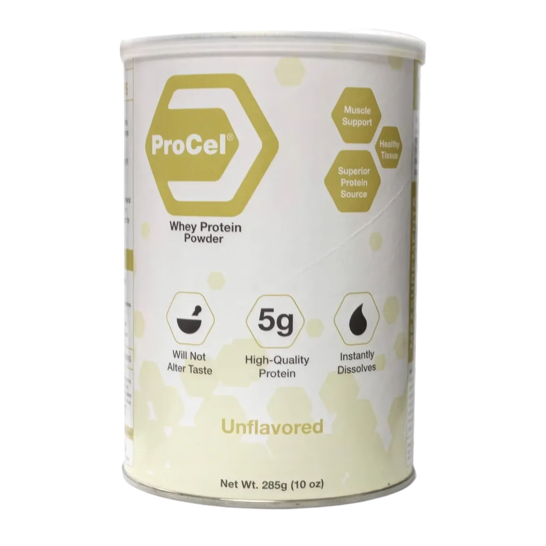 ProCel unflavored whey protein powder 10 oz can