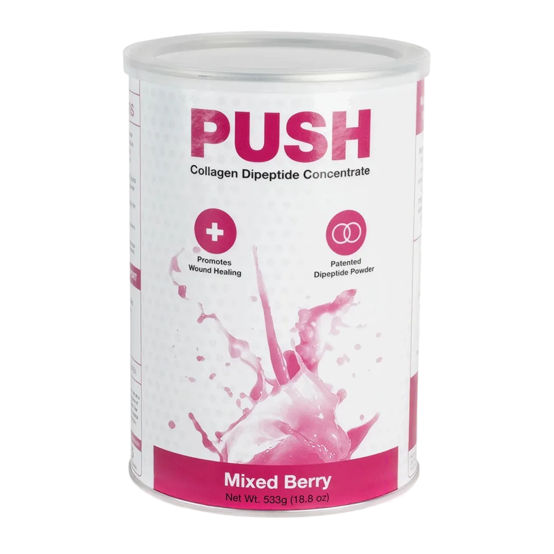 PUSH Collagen Dipeptide Concentrate canister in Mixed Berry, 72 servings
