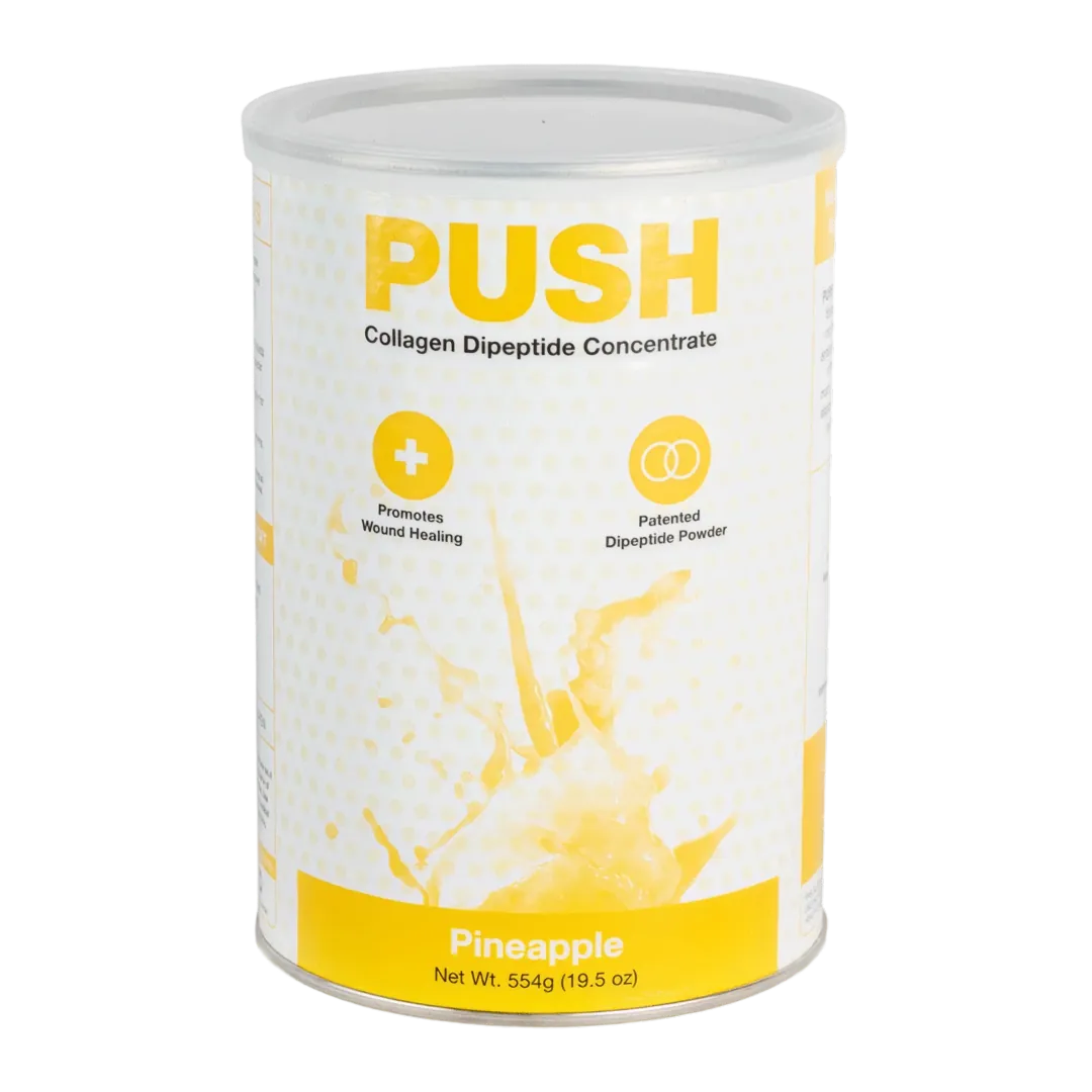 PUSH Collagen Dipeptide Concentrate canister in Pineapple, 72 servings