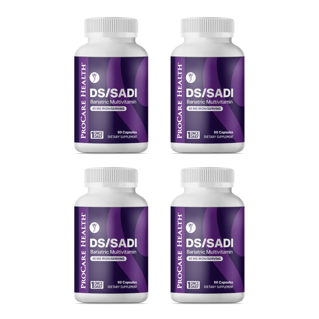 Four 90 ct bottles of ProCare Health DS/SADI Bariatric Multivitamin Capsules