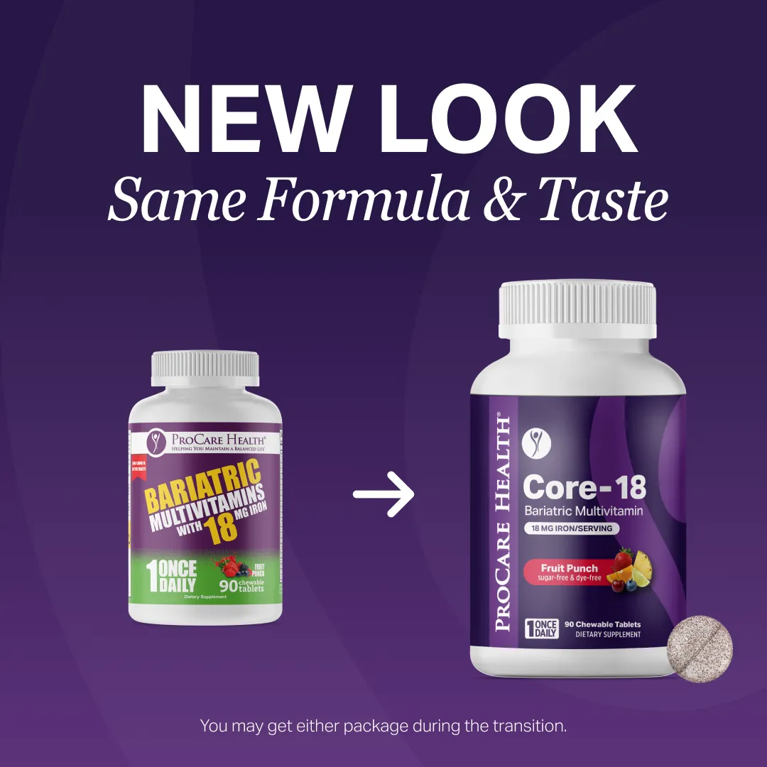 Chewable Bariatric Multivitamins with 18mg Iron - Fruit Punch