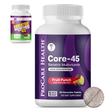 Core-45 Bariatric Multivitamin | Once-Daily Chewable | Fruit Punch