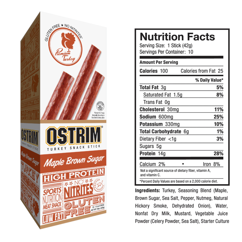 OSTRIM | Turkey | Snack Sticks | Maple Brown Sugar