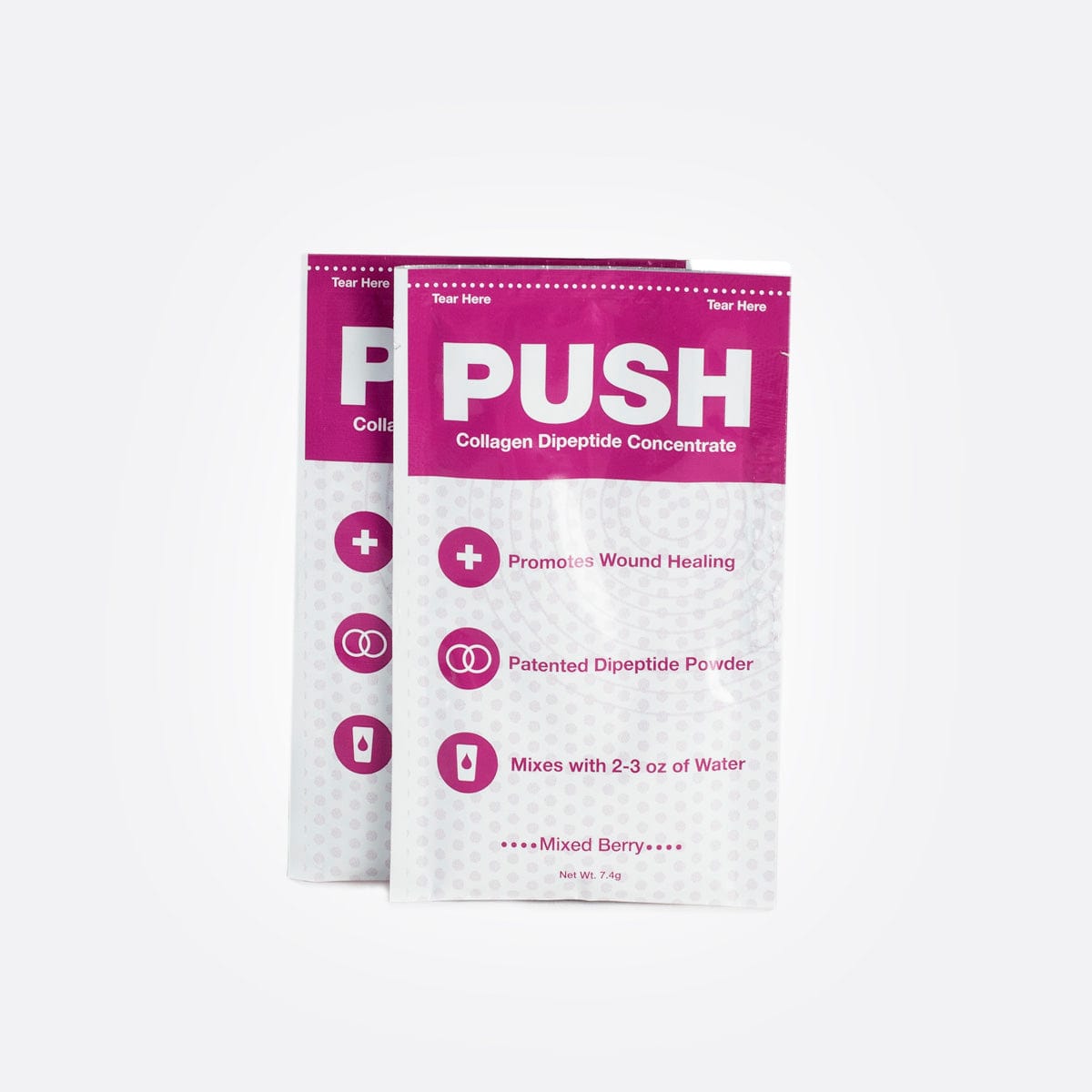 PUSH Collagen Dipeptide Concentrate packets, Mixed Berry flavor