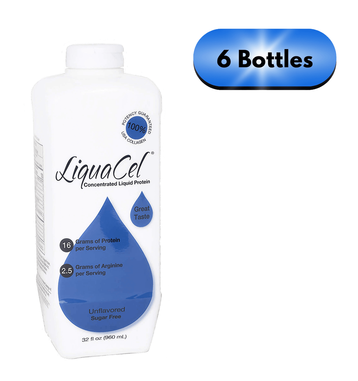LiquaCel Concentrated Liquid Protein - 6 Bottles