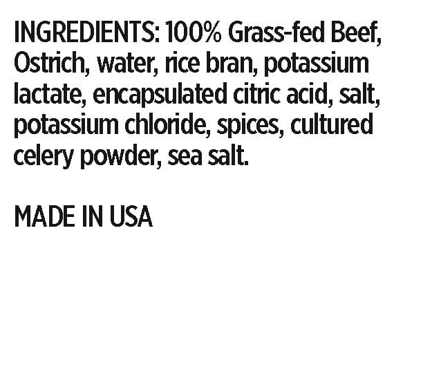 Grass-fed beef, water, spices, etc.
