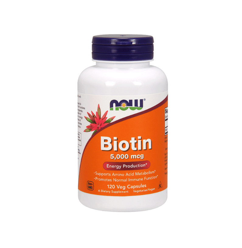 Biotin 5,000 mcg supplement bottle