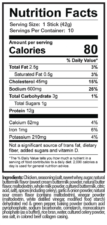 OSTRIM | Chicken | Snack Sticks | Ranch