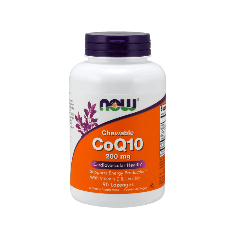 NOW CoQ10 200mg Chewable Supplement Bottle