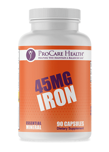 Iron Chelate l Veggie Capsule l 45mg l 90 Count