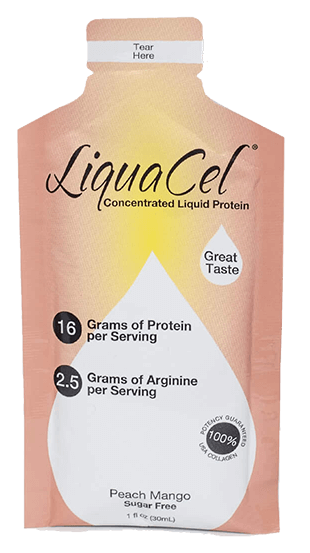 LiquaCel Peach Mango protein packet - 16g protein, sugar-free