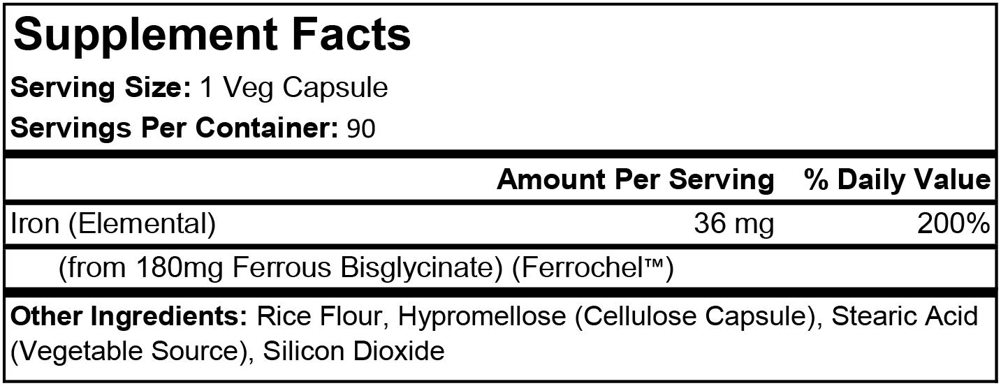 NOW Foods 36mg Iron Supplement