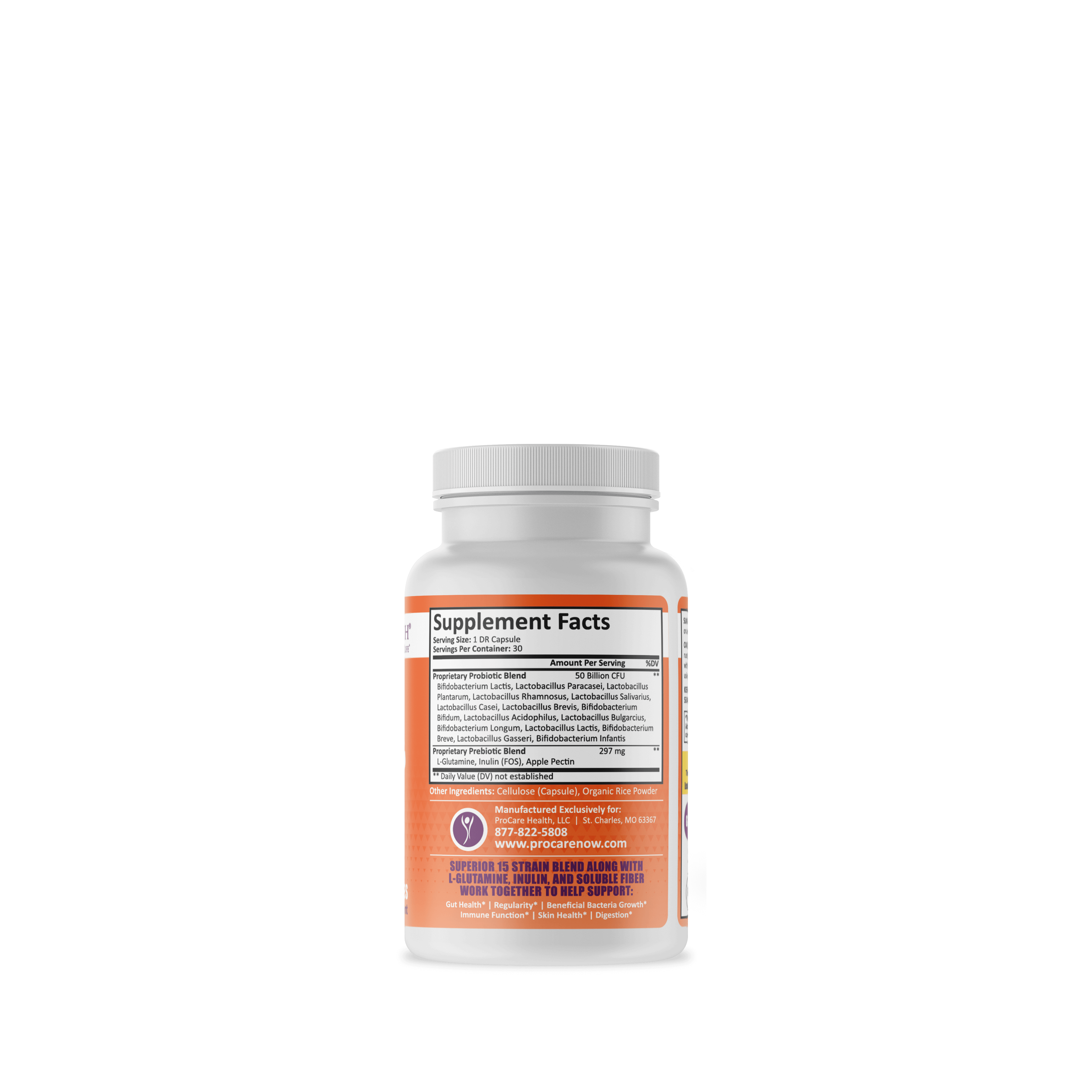 ProCare Health probiotic supplement facts label
