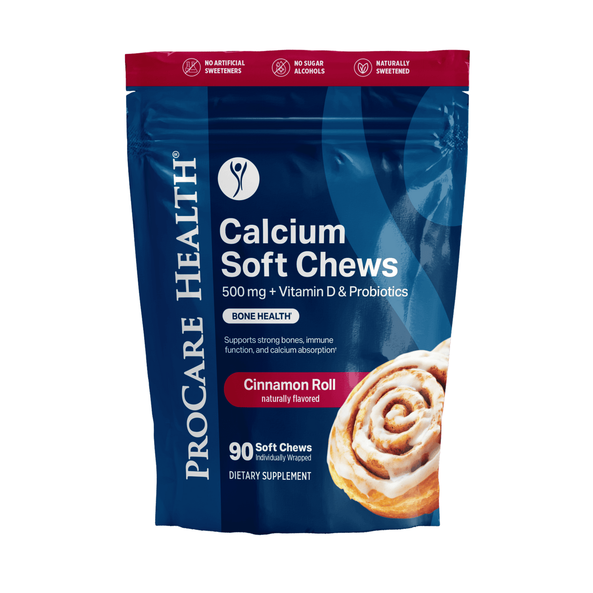 Calcium Soft Chew | Cinnamon Roll - Bariatric Calcium Chews in convenient 90 count pack