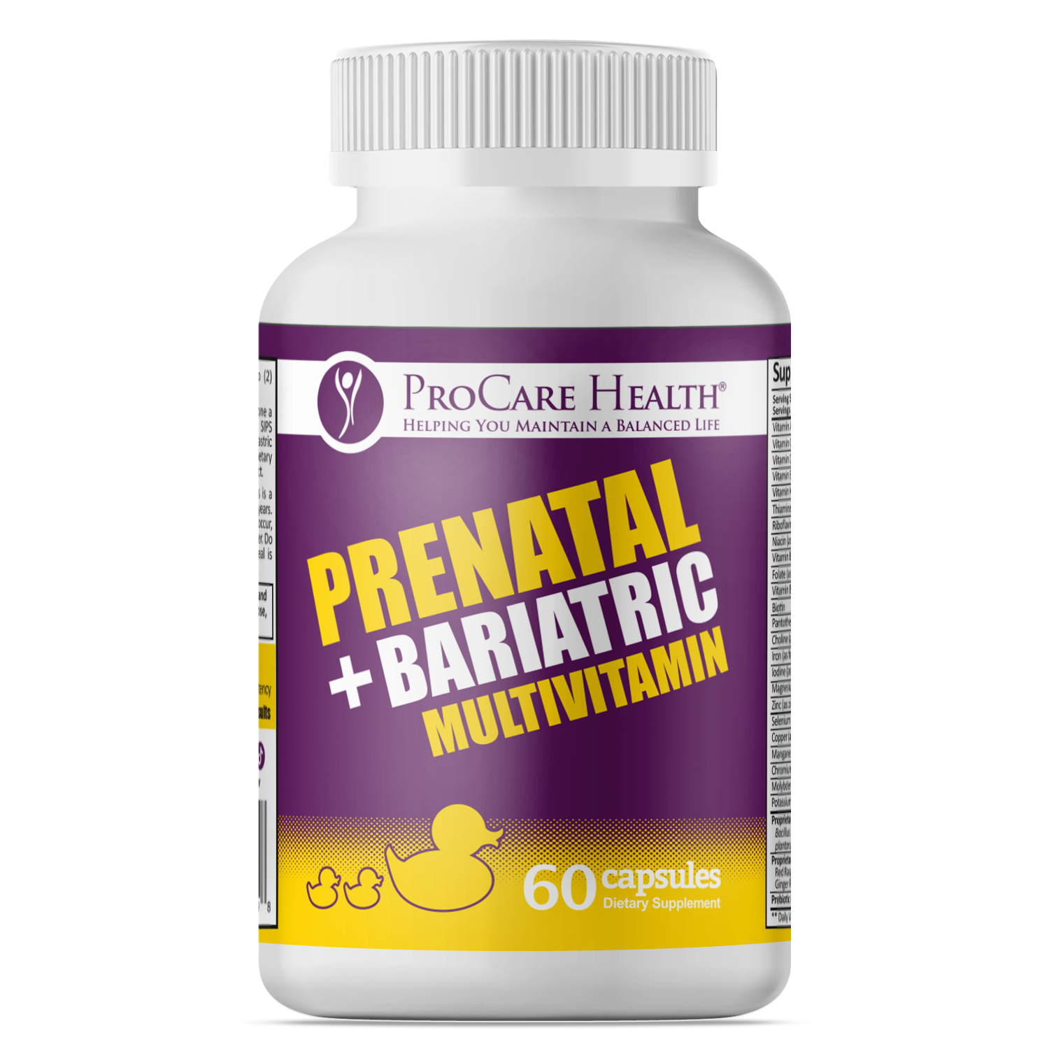 Bottle of Prenatal + Bariatric Multivitamin for Bariatric moms who are trying to conceive or expecting