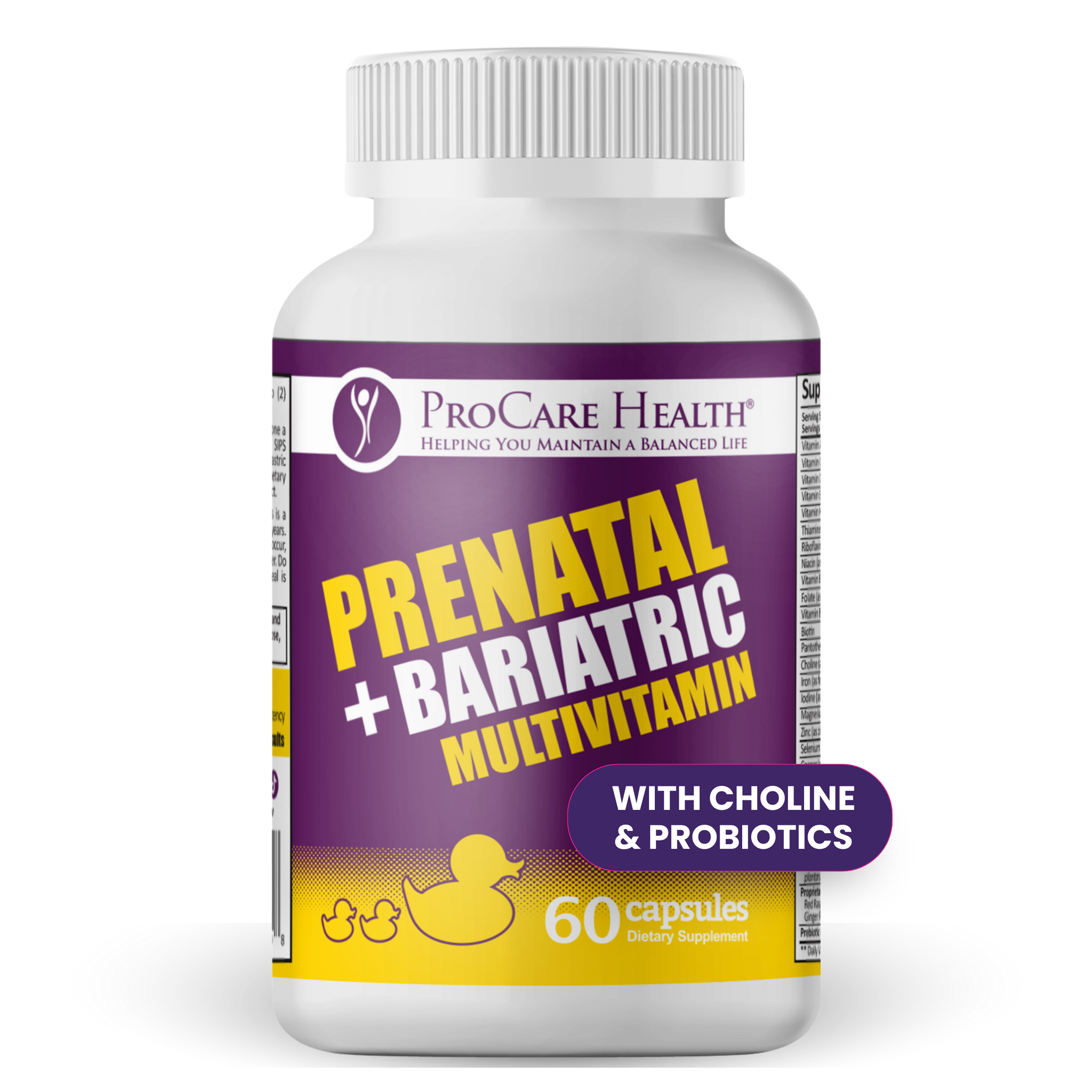 Bottle of Prenatal + Bariatric Multivitamin for Bariatric moms who are trying to conceive or expecting